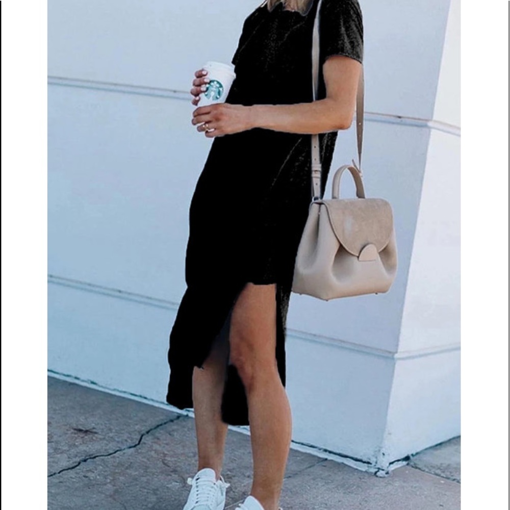 T-shirt Midi Dress with High Splits